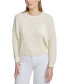 ფოტო #1 პროდუქტის Women's Mixed Cable-Knit Drop-Shoulder Sweater