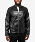 Фото #4 товара Men's Shiny Polyurethane and Faux Suede Detailing with Faux Shearling Lining Jacket