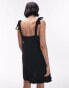 Фото #4 товара Topshop flippy tie strap mini with bead detail in black linen