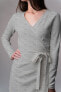 Фото #2 товара Women's Organic Cotton Wrap Sweater Dress