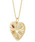 Фото #3 товара Macy's multi-Stone (1 ct.tw.) 18" Heart Pendant Necklace in 14k Gold-Plated Sterling Silver