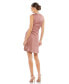 ფოტო #4 პროდუქტის Women's Rhinestone Neckline Draped Mini Dress