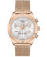 ფოტო #1 პროდუქტის Women's Swiss Chronograph PR 100 Sport Chic T-Classic Rose Gold-Tone Stainless Steel Mesh Bracelet Watch 38mm