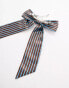 DesignB London stripe hair bow in blue