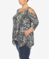 Фото #2 товара Plus Size Snake Print Cold Shoulder Tunic Top