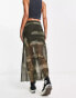 Фото #2 товара Reclaimed Vintage maxi skirt in animal print with ruffles