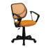 Mid-Back Orange Mesh Swivel Task Chair With Arms