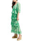 Women's Printed Tiered A-Line Midi Dress