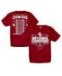 ფოტო #1 პროდუქტის Boys Youth Crimson Oklahoma Sooners 2021 NCAA Softball Women's College World Series Champions Schedule T-shirt