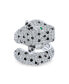 Green Eye Black White Cubic Zirconia CZ Fashion Leopard Panther Cat Statement Bypass Ring For Women Rhodium Plated Brass