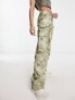 ASOS DESIGN oversized cargo trouser in blurred camo print