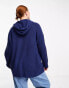 Threadbare Plus Willow hoody jumper in navy