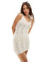 Фото #4 товара Bershka scallop crochet mini dress in ecru