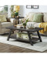 Contemporary Replicated Wood Shelf Coffee Set Table in Charcoal Finish