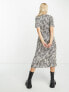 Фото #3 товара New Look side split midi dress in brown zebra print