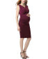 Maternity Scalloped V-Neck Midi Dress
