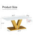 Фото #3 товара Modern Luxury Coffee Table with Golden Accents, Durable and Easy to Assemble