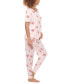 Фото #3 товара Women's Happy Place 2-Pc. Printed Pajamas Set