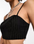 Stradivarius – STR – Elegantes Camisole in Schwarz mit Nadelstreifen