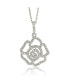 Фото #1 товара Suzy Levian New York suzy Levian Sterling Silver Cubic Zirconia Open Mini Flower Pendant Necklace