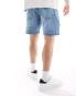 Фото #2 товара DTT stretch slim fit denim shorts in light blue