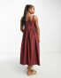 Фото #2 товара ASOS DESIGN Petite square neck midi smock sundress in rust