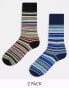 Фото #1 товара Paul Smith 2 pack socks in stripe with logo