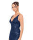 Фото #4 товара Juniors' Glitter-Mesh Sheath Evening Gown