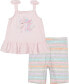 ფოტო #1 პროდუქტის Little Girls Unicorn Tank Top and Crayon-Stripe Bike Shorts Set