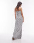 Topshop jacquard maxi slip dress mono polka dot