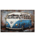 Blue bus Mixed Media Iron Hand Painted Dimensional Wall Art, 32" x 48" x 2.4"