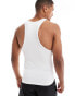 Фото #4 товара ASOS 4505 slim fit seamless rib racer front vest in white