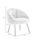 Ana Faux Fur Accent Chair with Metal Legs