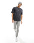 Фото #2 товара ASOS DESIGN crew neck relaxed waffle t-shirt in charcoal