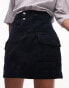 Фото #4 товара Topshop cord denim cargo skirt in navy