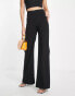 Фото #2 товара Vesper Tall wide leg trouser contrast in black