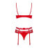 Lace Underwear Set Obsessive Heartina Red S/M