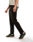 Фото #1 товара Selected Homme relaxed tapered fit waistband trouser in brown