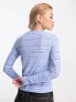 Фото #3 товара Weekday Anais knitted cardigan in blue stripe