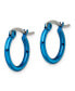 ფოტო #2 პროდუქტის Stainless Steel Polished Blue plated Hoop Earrings