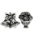 2-Pc. Set Wedding Bells & Bouquet Bead Charms in Sterling Silver