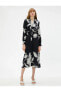 Фото #3 товара Платье Koton средней длины с цветочным принтом