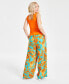 ფოტო #2 პროდუქტის Petite Floral-Print High-Rise Wide-Leg Pants, Created for Macy's