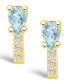 ფოტო #3 პროდუქტის Aquamarine (3/4 ct. t.w.) and Diamond (1/8 ct. t.w.) Stud Earrings in 14K Yellow Gold