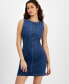 Фото #7 товара Women's Denim Sleeveless A-Line Dress, Created for Macy's