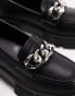 Topshop Lilah chunky loafer with chain detail in black