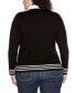 ფოტო #2 პროდუქტის Plus Size V-Neck Twofer Sweater