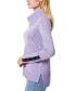 ფოტო #3 პროდუქტის Women's Contrast-Cuff Cowlneck Sweater