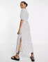 & Other Stories wrap midi dress in white polka dot