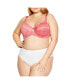 Фото #1 товара Plus Size Knitted Lace Soft Cup Bra